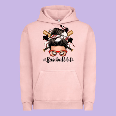 Baseball Life Messy Bun Urban Hoodie Designed By Zillion Design Studio