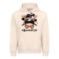 Sandshell baseball life messy bun Urban Hoodie - Zillion Design Studio