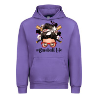 Tulip baseball life messy bun Urban Hoodie - Zillion Design Studio