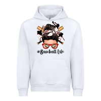 White baseball life messy bun Urban Hoodie - Zillion Design Studio