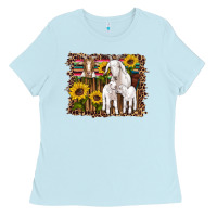 Baby Blue gats baby gots sunflowers wooden serape leopard Ladies Tee - Artiststas