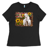 Black gats baby gots sunflowers wooden serape leopard Ladies Tee - Artiststas