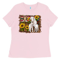 Bubblegum Pink gats baby gots sunflowers wooden serape leopard Ladies Tee - Artiststas