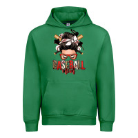 Emerald baseball mom messy bun Urban Hoodie - Zillion Design Studio
