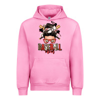 Fuchsia Pink baseball mom messy bun Urban Hoodie - Zillion Design Studio