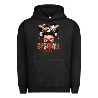 Pigment Black baseball mom messy bun Urban Hoodie - Zillion Design Studio