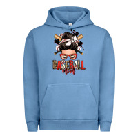 Pigment Pebble Blue baseball mom messy bun Urban Hoodie - Zillion Design Studio