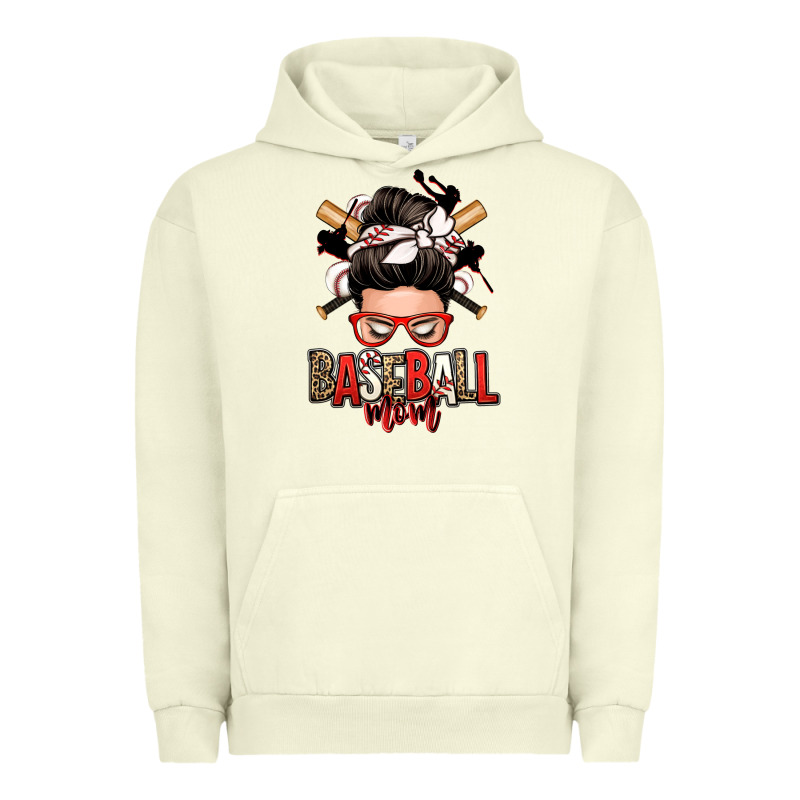Baseball Mom Messy Bun Urban Hoodie by Zillion Design Studio | Teevron