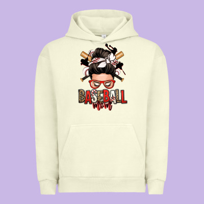 Baseball Mom Messy Bun Urban Hoodie Designed By Zillion Design Studio