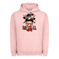 Pigment Salmon baseball mom messy bun Urban Hoodie - Zillion Design Studio