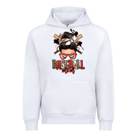 White baseball mom messy bun Urban Hoodie - Zillion Design Studio