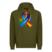 Army Green autism ribbon Premium Hoodie - Zillion Design Studio