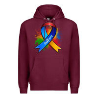 Burgundy autism ribbon Premium Hoodie - Zillion Design Studio