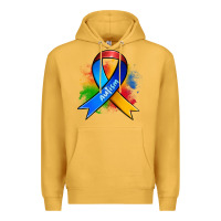 Mustard autism ribbon Premium Hoodie - Zillion Design Studio