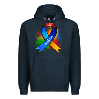 Navy autism ribbon Premium Hoodie - Zillion Design Studio