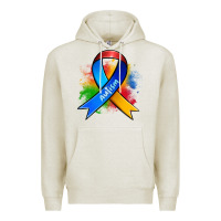 Oatmeal Heather autism ribbon Premium Hoodie - Zillion Design Studio
