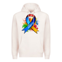 Pale Pink autism ribbon Premium Hoodie - Zillion Design Studio