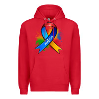 Red autism ribbon Premium Hoodie - Zillion Design Studio
