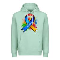 Seafoam autism ribbon Premium Hoodie - Zillion Design Studio