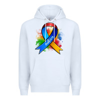 White autism ribbon Premium Hoodie - Zillion Design Studio