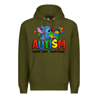 Army Green autism stitch accept love understand Premium Hoodie - Zillion Design Studio