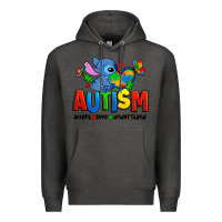 Charcoal Heather autism stitch accept love understand Premium Hoodie - Zillion Design Studio