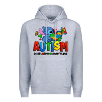 Heather Grey autism stitch accept love understand Premium Hoodie - Zillion Design Studio
