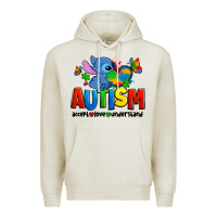 Oatmeal Heather autism stitch accept love understand Premium Hoodie - Zillion Design Studio