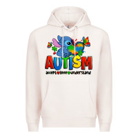 Pale Pink autism stitch accept love understand Premium Hoodie - Zillion Design Studio