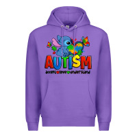 Purple autism stitch accept love understand Premium Hoodie - Zillion Design Studio
