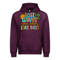 Mauve Wine boat waves sun rays lake days Urban Hoodie - Zillion Design Studio