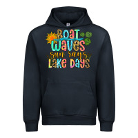 Navy boat waves sun rays lake days Urban Hoodie - Zillion Design Studio