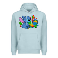 Blue Mist autism stitch heart Premium Hoodie - Zillion Design Studio