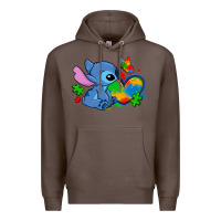 Coffee autism stitch heart Premium Hoodie - Zillion Design Studio