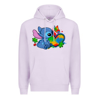 Lilac autism stitch heart Premium Hoodie - Zillion Design Studio
