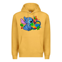 Mustard autism stitch heart Premium Hoodie - Zillion Design Studio