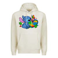 Oatmeal Heather autism stitch heart Premium Hoodie - Zillion Design Studio