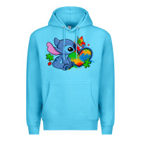Ocean Blue autism stitch heart Premium Hoodie - Zillion Design Studio