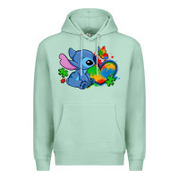 Seafoam autism stitch heart Premium Hoodie - Zillion Design Studio