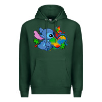 Sports Green autism stitch heart Premium Hoodie - Zillion Design Studio