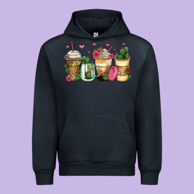 Cactus Coffee Cups Urban Hoodie Designed By Zillion Design Studio