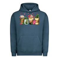 Pigment Midnight Navy cactus coffee cups Urban Hoodie - Zillion Design Studio