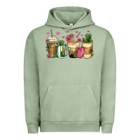 Pigment Oil Green cactus coffee cups Urban Hoodie - Zillion Design Studio
