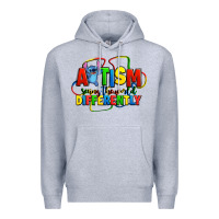 Heather Grey autism stitch seeing the world differently Premium Hoodie - Zillion Design Studio