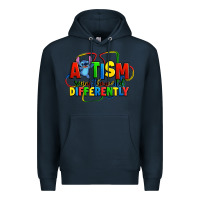 Navy autism stitch seeing the world differently Premium Hoodie - Zillion Design Studio