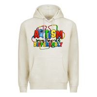 Oatmeal Heather autism stitch seeing the world differently Premium Hoodie - Zillion Design Studio