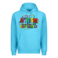 Ocean Blue autism stitch seeing the world differently Premium Hoodie - Zillion Design Studio
