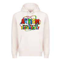 Pale Pink autism stitch seeing the world differently Premium Hoodie - Zillion Design Studio