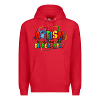 Red autism stitch seeing the world differently Premium Hoodie - Zillion Design Studio