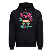 Cat Mom Messy Bun Urban Hoodie | Teevron